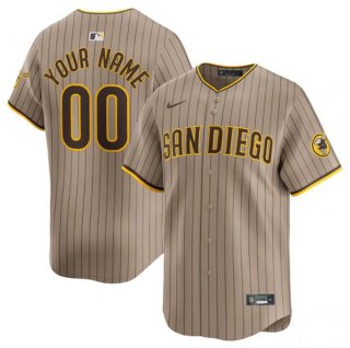 Men's San Diego Padres Customized Tan 2024 Alternate Limited Stitched Jersey