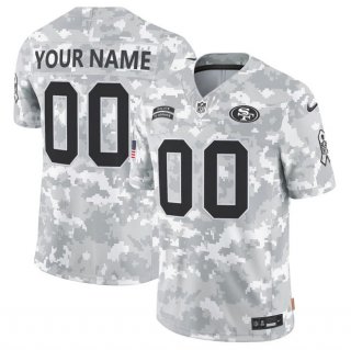 Men's San Francisco 49ers Active Player Custom 2024 F.U.S.E Arctic Camo Salute To Service Limited Stitched Football Jersey