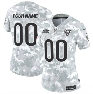 Women's Chicago Bears Active Player Custom 2024 F.U.S.E Arctic Camo Salute To Service Limited Stitched Football Jersey(Run Small)