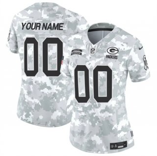 Women's Green Bay Packers Active Player Custom 2024 F.U.S.E Arctic Camo Salute To Service Limited Stitched Football Jersey(Run Small)