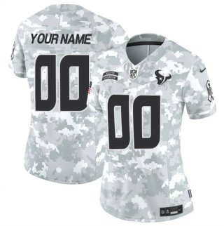 Women's Houston Texans Active Player Custom 2024 F.U.S.E Arctic Camo Salute To Service Limited Stitched Football Jersey(Run Small)