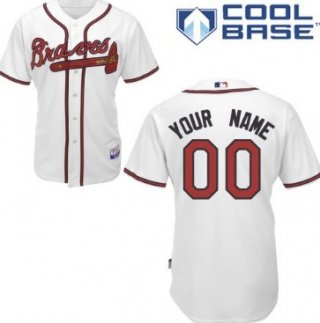 Men's Atlanta Braves Customized White Jersey