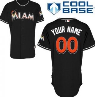 Men's Miami Marlins Customized Black Jersey