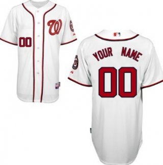 Men's Washington Nationals Customized White Jersey