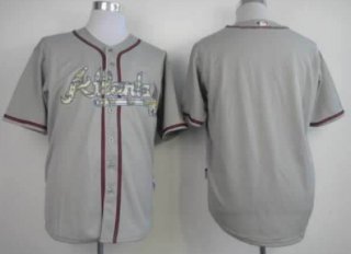 Men's Atlanta Braves Customized Gray With Camo Jersey