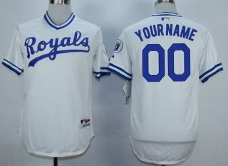 Youth Kansas City Royals Customized 1974 Turn Back The Clock White Jersey