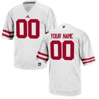 Mens Wisconsin Badgers Custom Replica Football Jersey - 2015 White