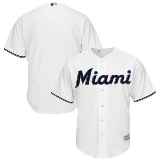 Marlins Blank White Cool Base Stitched Youth Baseball Jersey