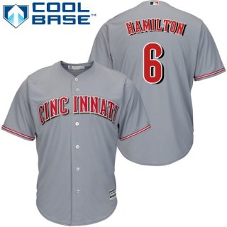 Reds #6 Billy Hamilton Grey Cool Base Stitched Youth Baseball Jersey