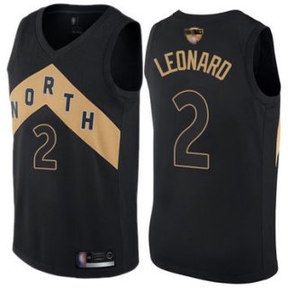 Raptors #2 Kawhi Leonard Black 2019 Finals Bound Youth Basketball Swingman City Edition Jersey