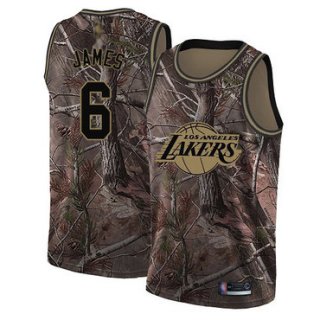 Youth Lakers #6 LeBron James Camo Basketball Swingman Realtree Collection Jersey