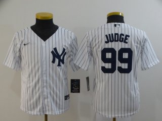 Youth New York Yankees #99 Aaron Judge White Home Stitched MLB Cool Base Nike Jersey