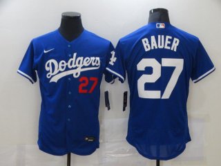 Youth Los Angeles Dodgers #27 Trevor Bauer Blue Stitched MLB Flex Base Nike Jersey