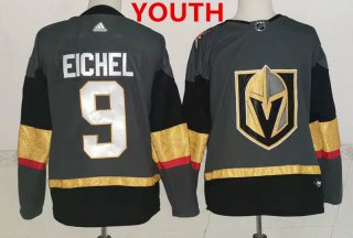 Youth Adidas Vegas Golden Knights #9 Jack Eichel Grey Home Authentic Stitched NHL Jersey