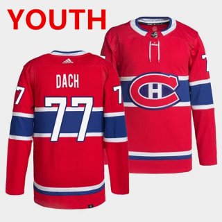 Youth Montreal Canadiens #77 Kirby Dach Red Stitched Jersey