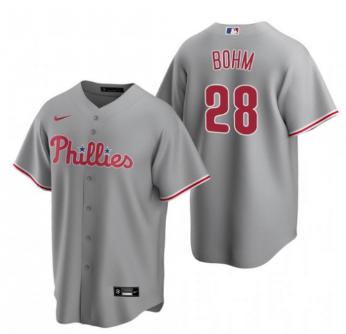 Youth Philadelphia Phillies #28 Alec Bohm Gray Road Jersey