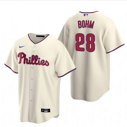 Youth Philadelphia Phillies #28 Alec Bohm Cream Alternate Jersey