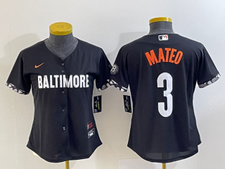 Youth Baltimore Orioles #3 Jorge Mateo Black 2023 City Connect Cool Base Stitched Jersey 1