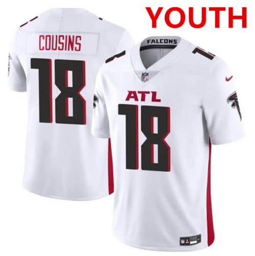 Youth Atlanta Falcons #18 Kirk Cousins White Vapor Untouchable Limited Stitched Jersey