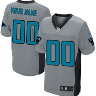 Men's Nike Carolina Panthers Customized Gray Shadow Elite Jersey