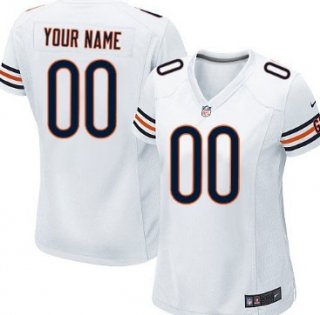 Women's Nike Chicago Bears Customized White Game Jersey