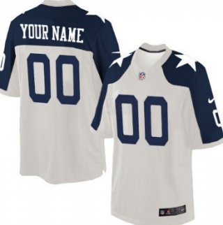 Men's Nike Dallas Cowboys Customized White Thanksgiving Game Jersey