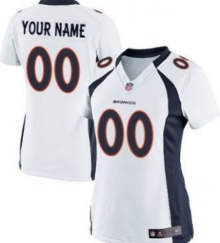 Women's Nike Denver Broncos Customized White Limited Jersey