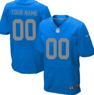 Men's Nike Detroit Lions Customized Navy Blue Elite Jersey