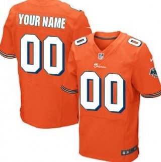 Men's Nike Miami Dolphins Customized Orange Elite Jersey