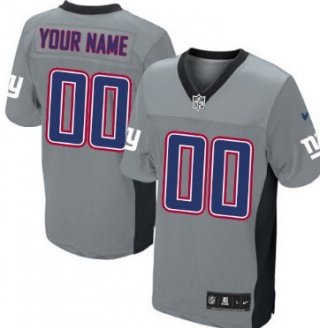 Men's Nike New York Giants Customized Gray Shadow Elite Jersey