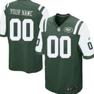 Kids' Nike New York Jets Customized Green Game Jersey