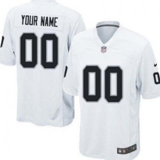 Kids' Nike Oakland Raiders Customized White Game Jersey