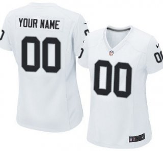 Women's Nike Oakland Raiders Customized White Limited Jersey