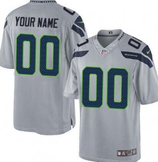 Kids' Nike Seattle Seahawks Customized Gray Limited Jersey