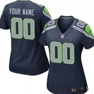 Women's Nike Seattle Seahawks Customized Blue Game Jersey