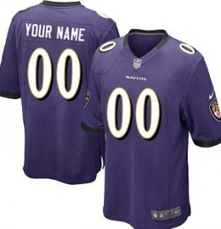 Kids' Nike Baltimore Ravens Customized Purple Limited Jersey