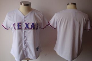 Women's Texas Rangers Customized White With Blue Jersey