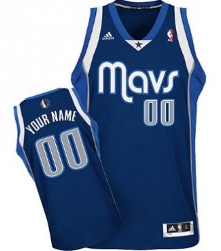 Mens Dallas Mavericks Customized Navy Blue Jersey