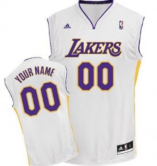 Mens Los Angeles Lakers Customized White Jersey