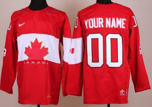 2014 Olympics Canada Mens Customized Youths Red Jersey