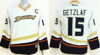 Anaheim Ducks #15 Ryan Getzlaf White Kids Jersey