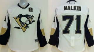 Pittsburgh Penguins #71 Evgeni Malkin White Kids Jersey