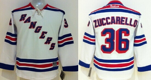 New York Rangers #36 Mats Zuccarello White Kids Jersey