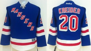 New York Rangers #20 Chris Kreider Light Blue Kids Jersey