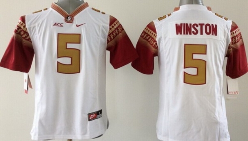 Florida State Seminoles #5 Jameis Winston 2014 White Limited Kids Jersey