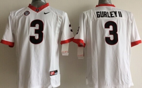 Georgia Bulldogs #3 Todd Gurley II 2014 White Limited Kids Jersey