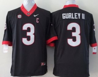 Georgia Bulldogs #3 Todd Gurley II 2014 Black Limited Kids Jersey