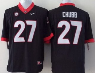 Georgia Bulldogs #27 Nick Chubb 2014 Black Limited Kids Jersey