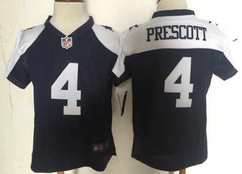 Toddler Dallas Cowboys #4 Dak Prescott Navy Blue Thanksgiving Stitched NFL Nike Game Jersey