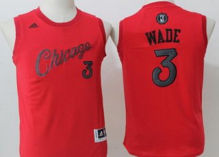 Youth Chicago Bulls #3 Dwyane Wade adidas Red 2016 Christmas Day Stitched NBA Swingman Jersey